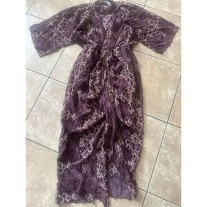 RINKU 0 Kimono Style MIDI Dress Animal Print